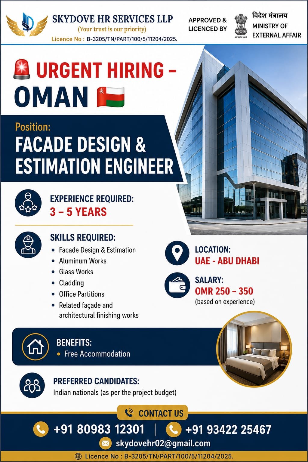 Facade Design & Estimation Engineer Jobs 2026 – Oman Recruitment | Apply Now