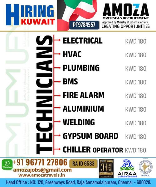 Kuwait Technician Jobs 2026 | Apply Now