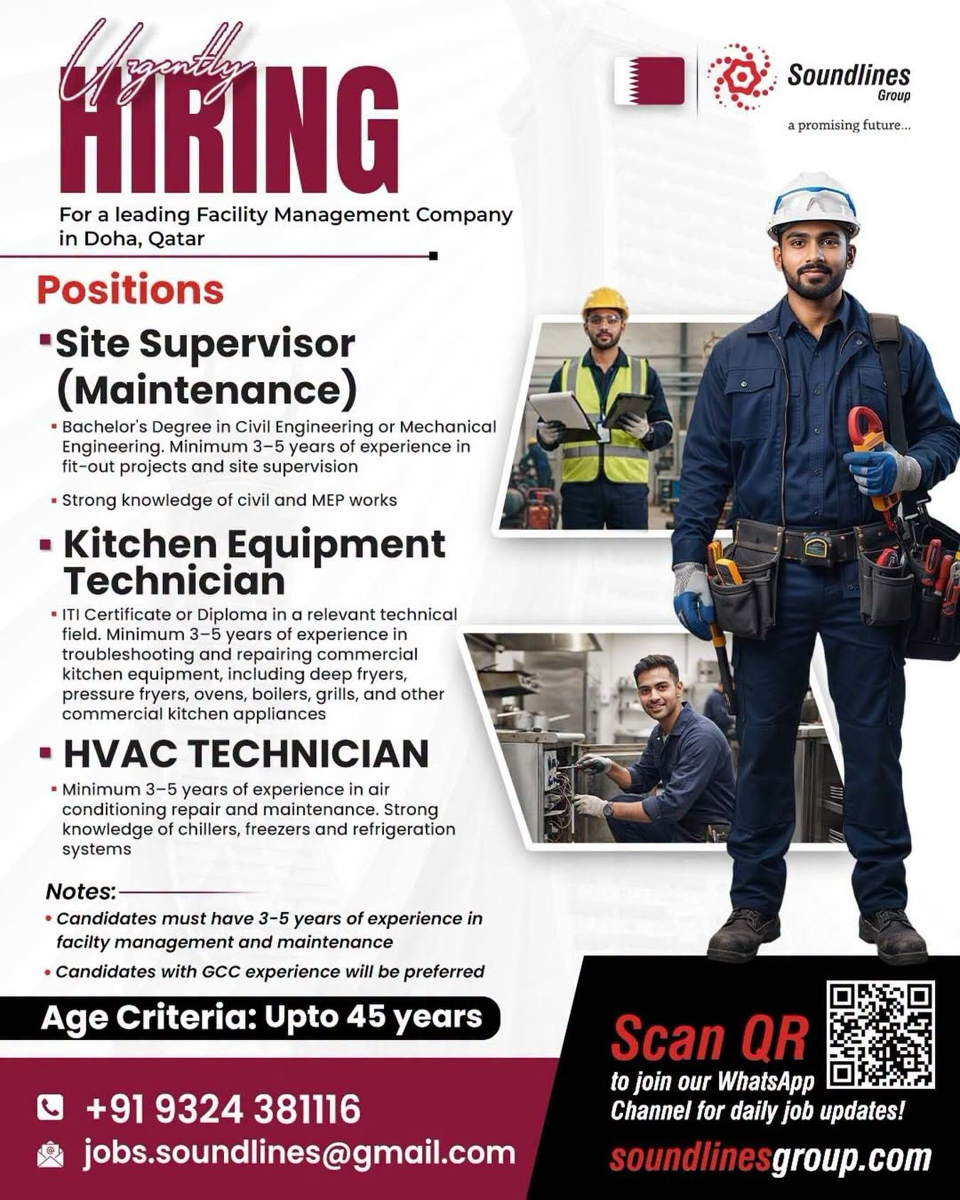 Recruiting For a leading Facility Management Company in Doha, Qatar