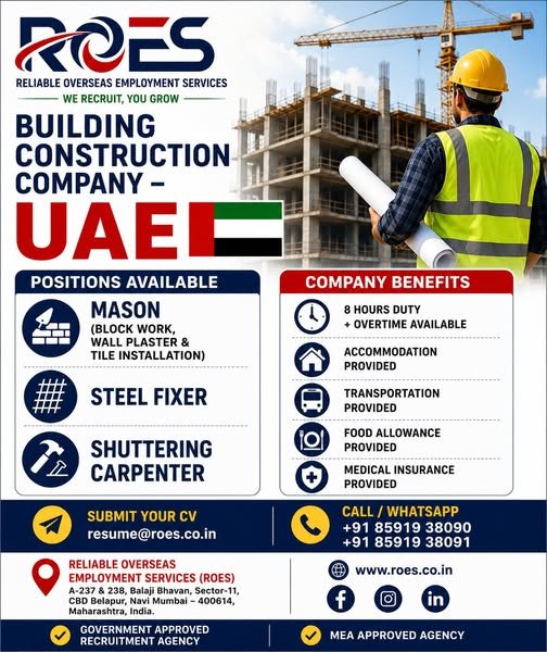 Hiring For Building Construction Company – UAE