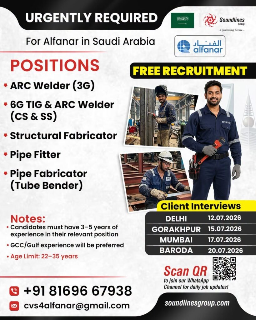 Recruiting For Alfanar in Saudi Arabia