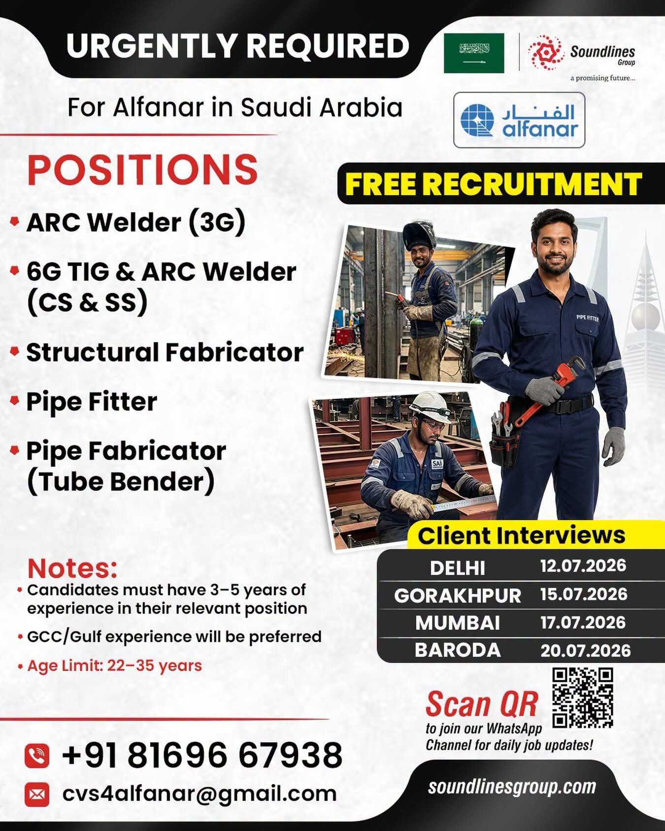 Recruiting For Alfanar in Saudi Arabia