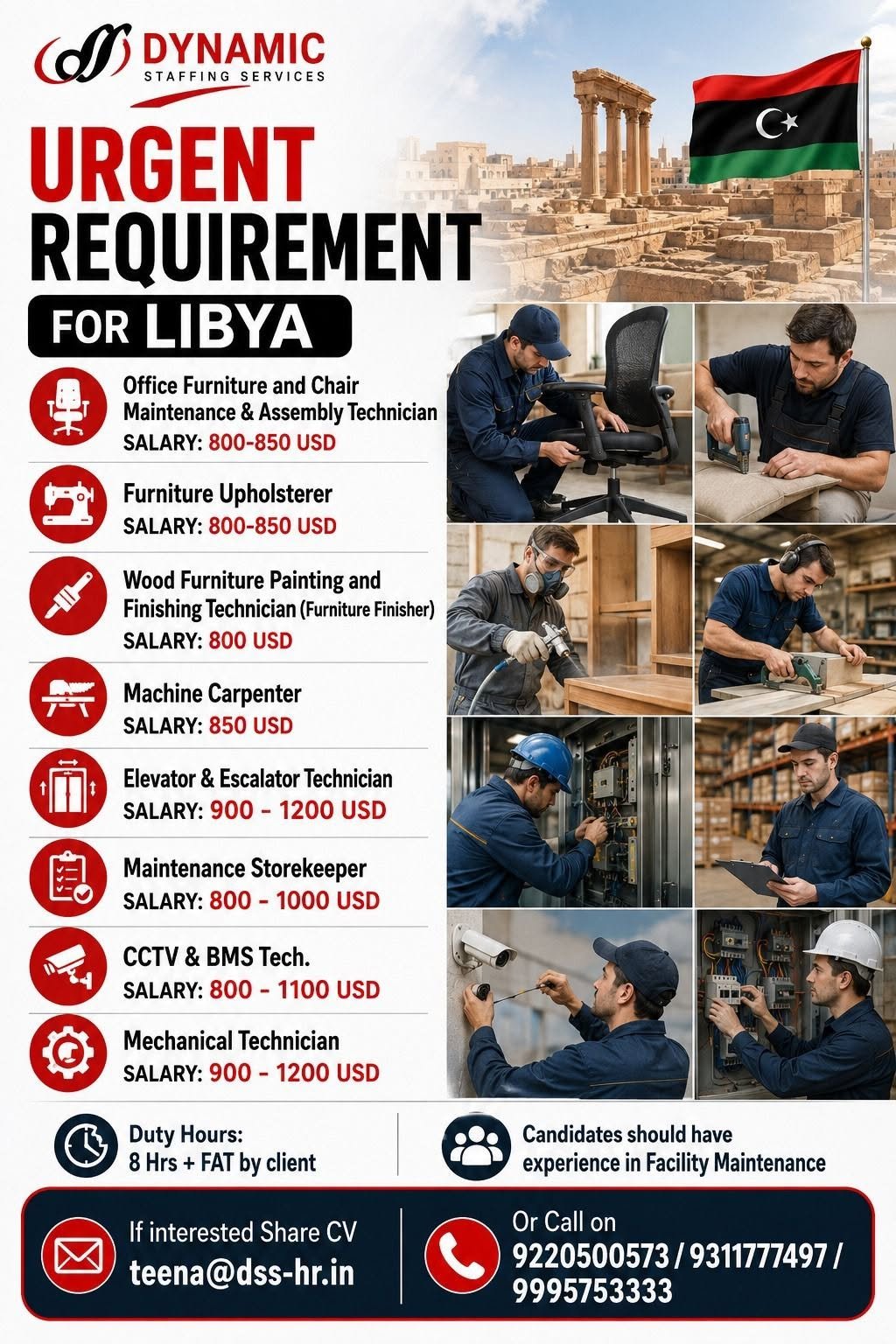 Libya Jobs 2026 – Facility Maintenance Technician Vacancies | Apply Now