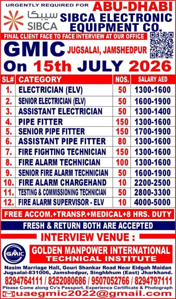 Abu Dhabi SIBCA Electronic Equipment Company Jobs 2026 – Apply Now