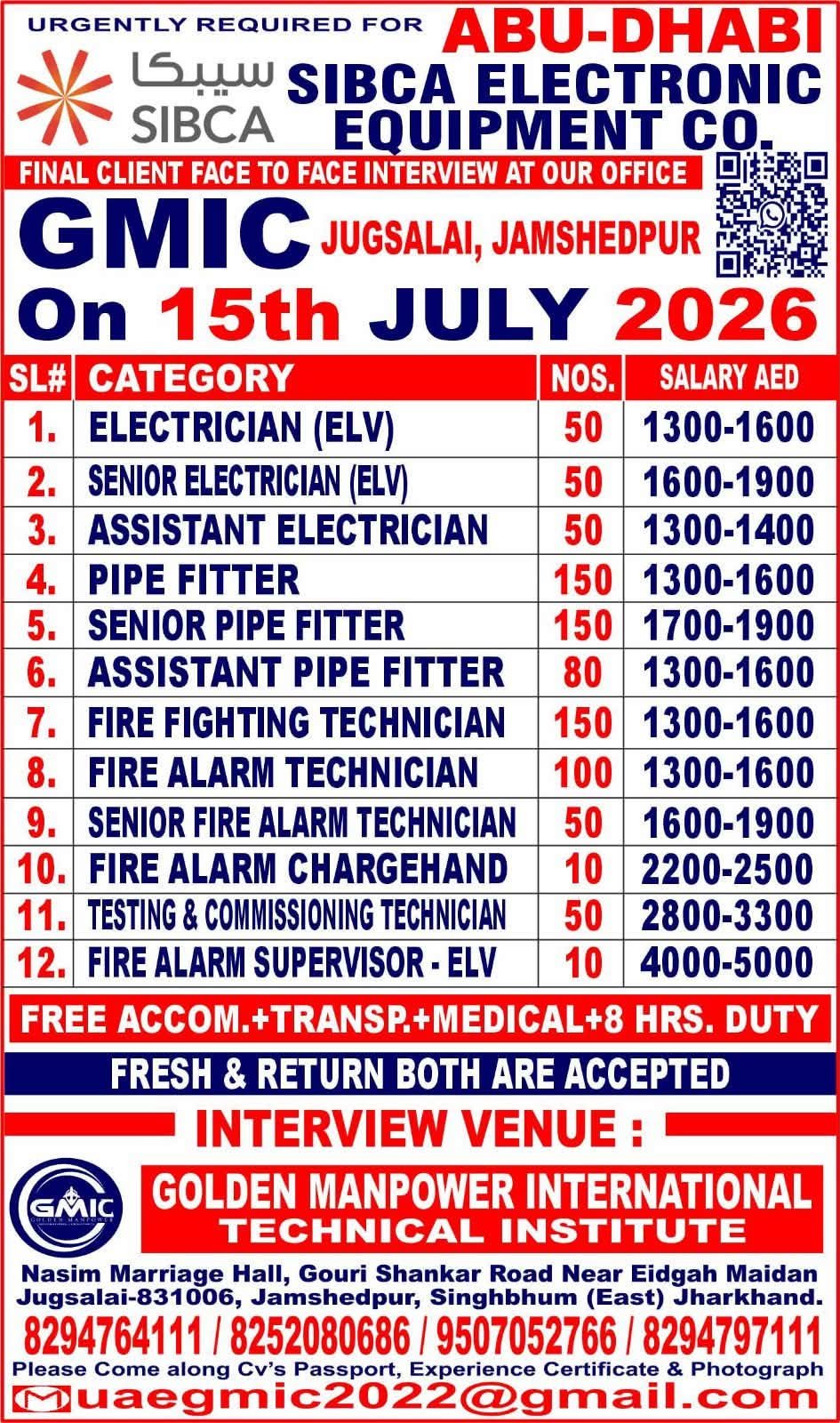 Abu Dhabi SIBCA Electronic Equipment Company Jobs 2026 – Apply Now
