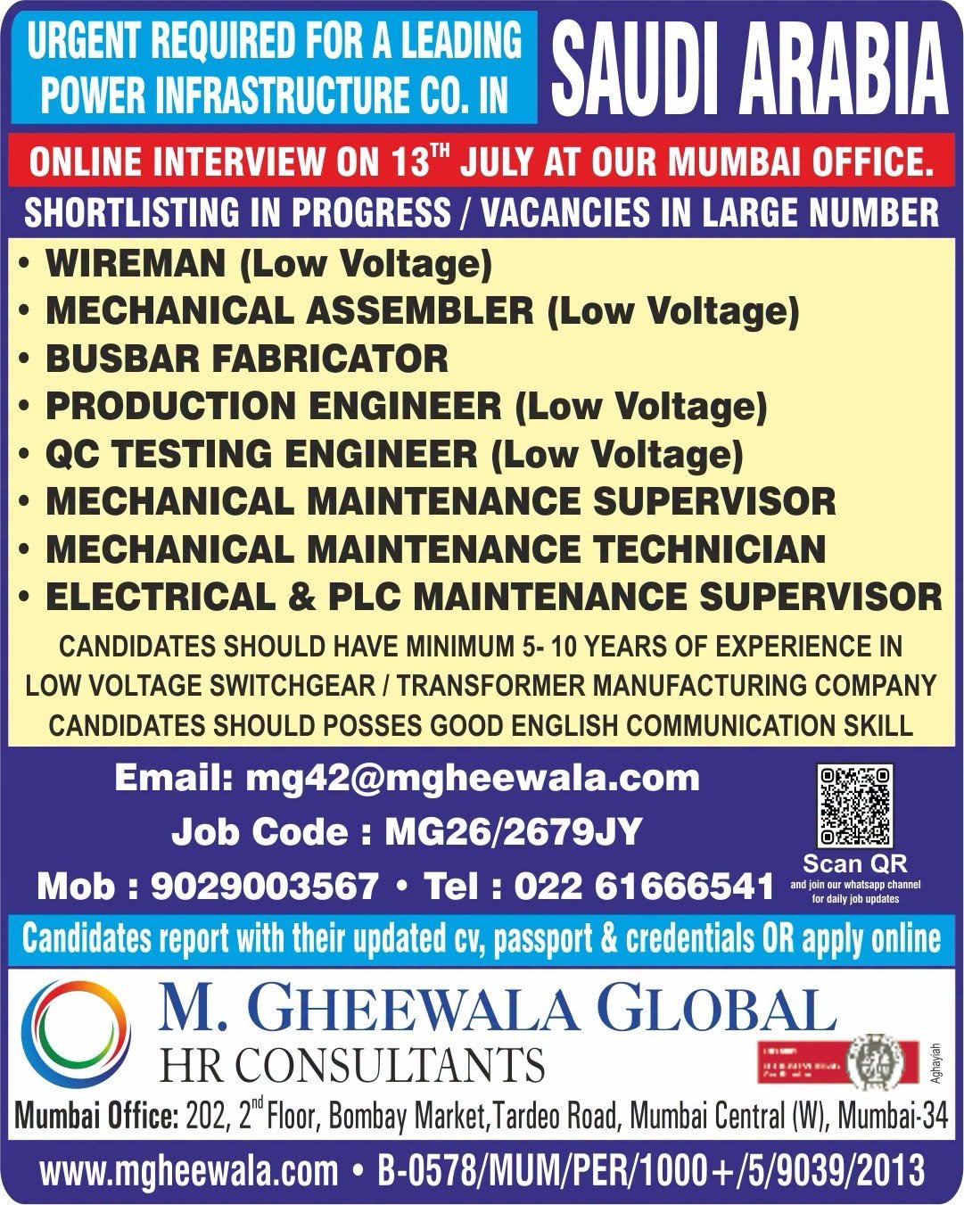 Saudi Arabia Power Infrastructure Jobs 2026 | Apply Online