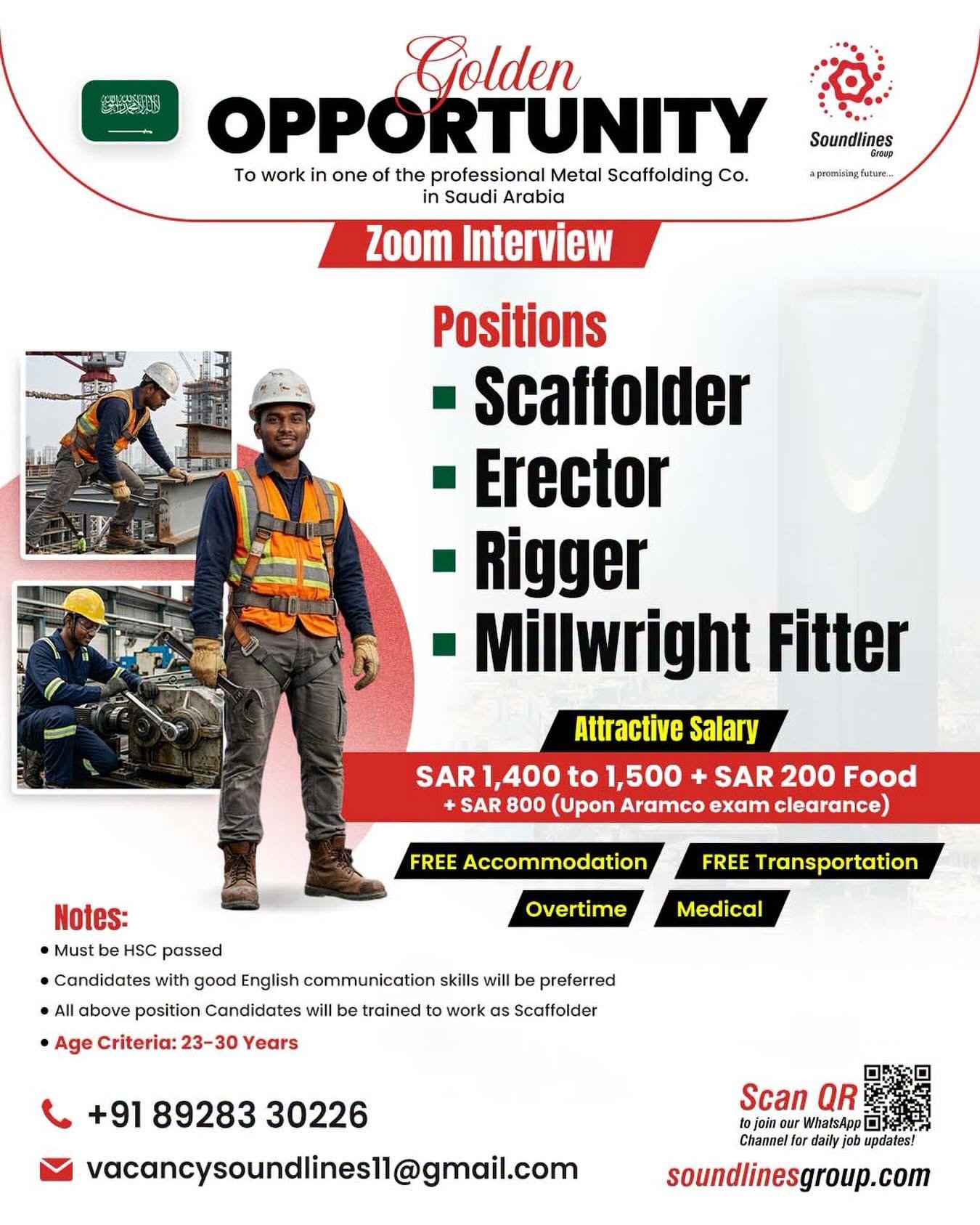 Hiring For professional Metal Scaffolding Co. in Saudi Arabia - Zoom Interview