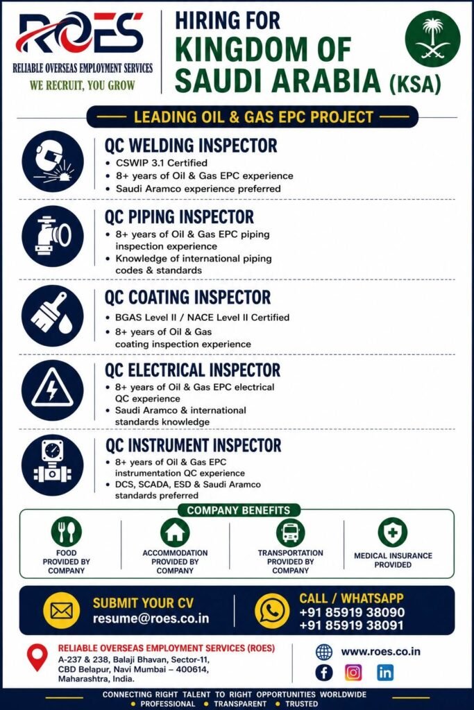 Saudi Arabia Oil & Gas EPC Jobs 2026 | Apply for KSA Projects Saudi Arabia Oil & Gas EPC Jobs 2026 | Apply for KSA Projects