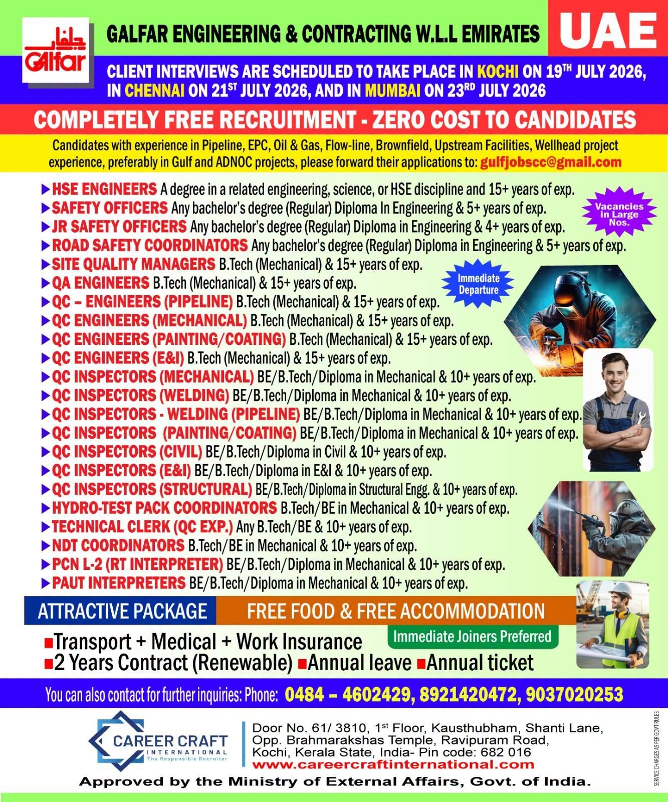 Galfar UAE Oil & Gas Jobs 2026 – Free Recruitment 