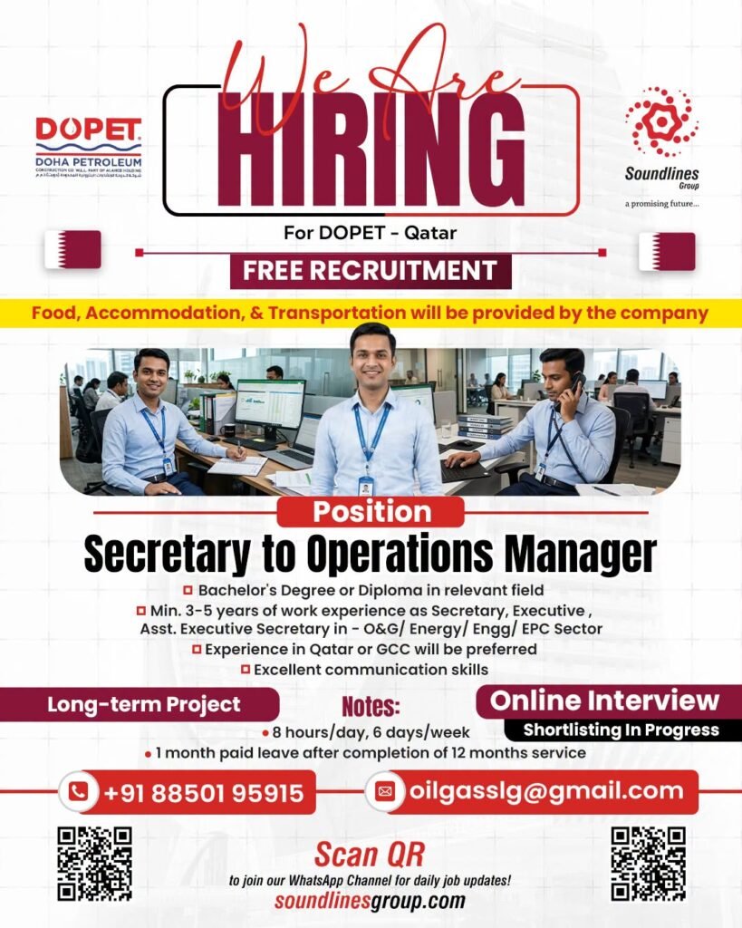Hiring For DOPET - Qatar
