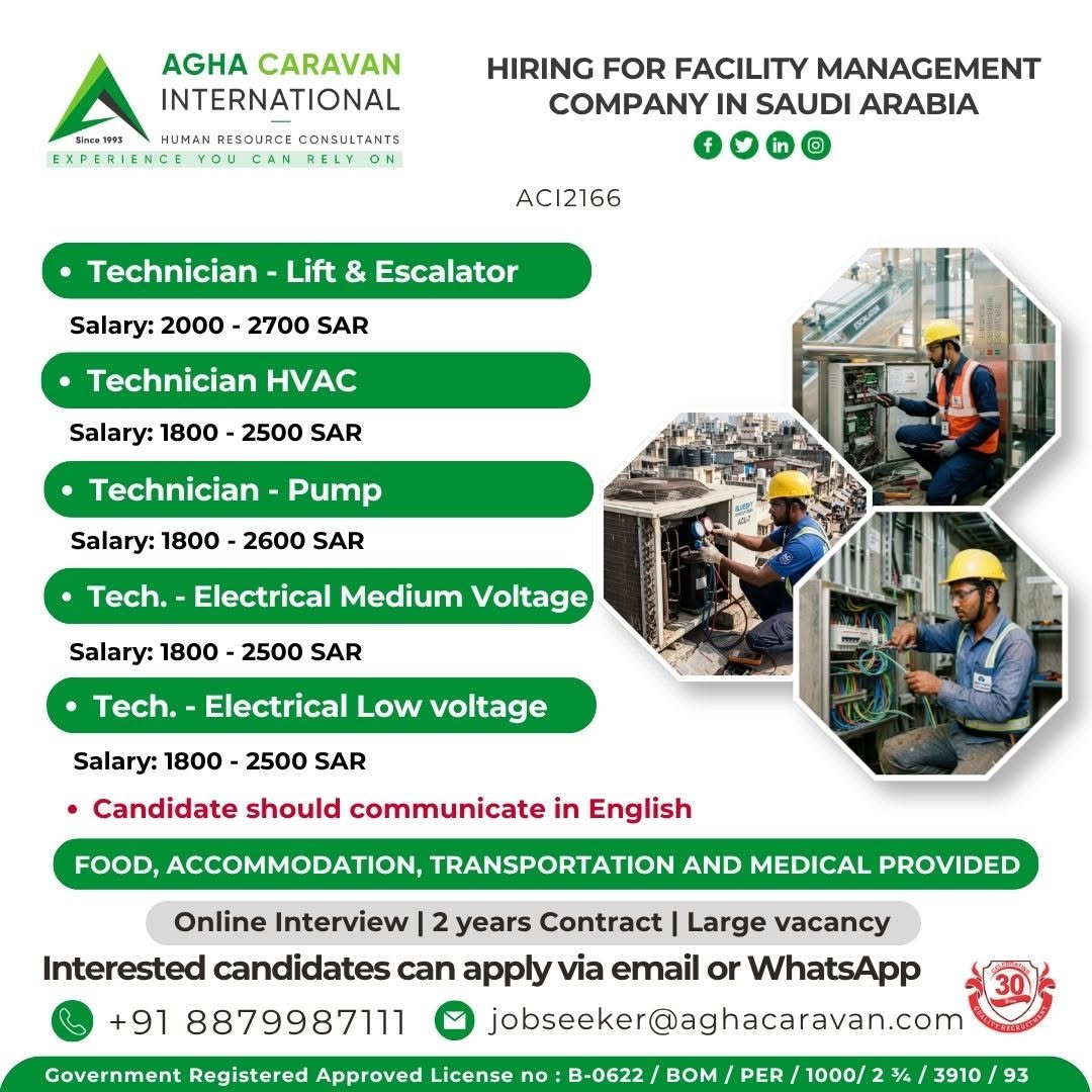 Saudi Arabia Facility Management Jobs 2026 | Online Interview