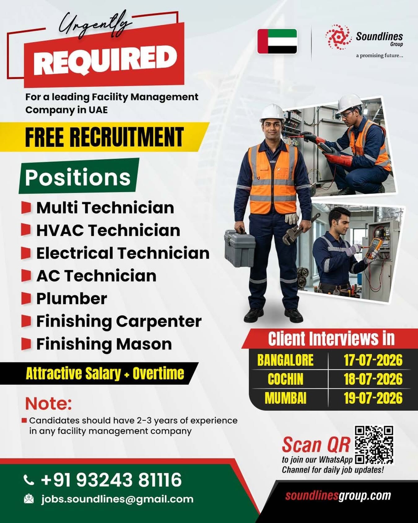 Recruiting For a leading Facility Management Company in UAE