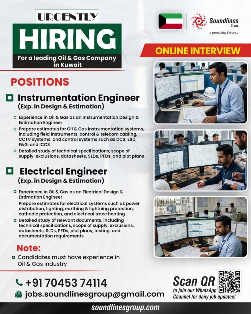 Urgent Recruitment For a leading Oil & Gas Company in Kuwait