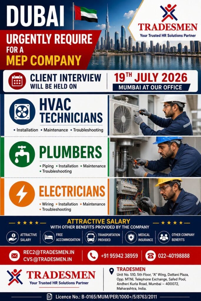 Dubai MEP Company Jobs 2026 – Apply Now Dubai MEP Company Jobs 2026 – Apply Now