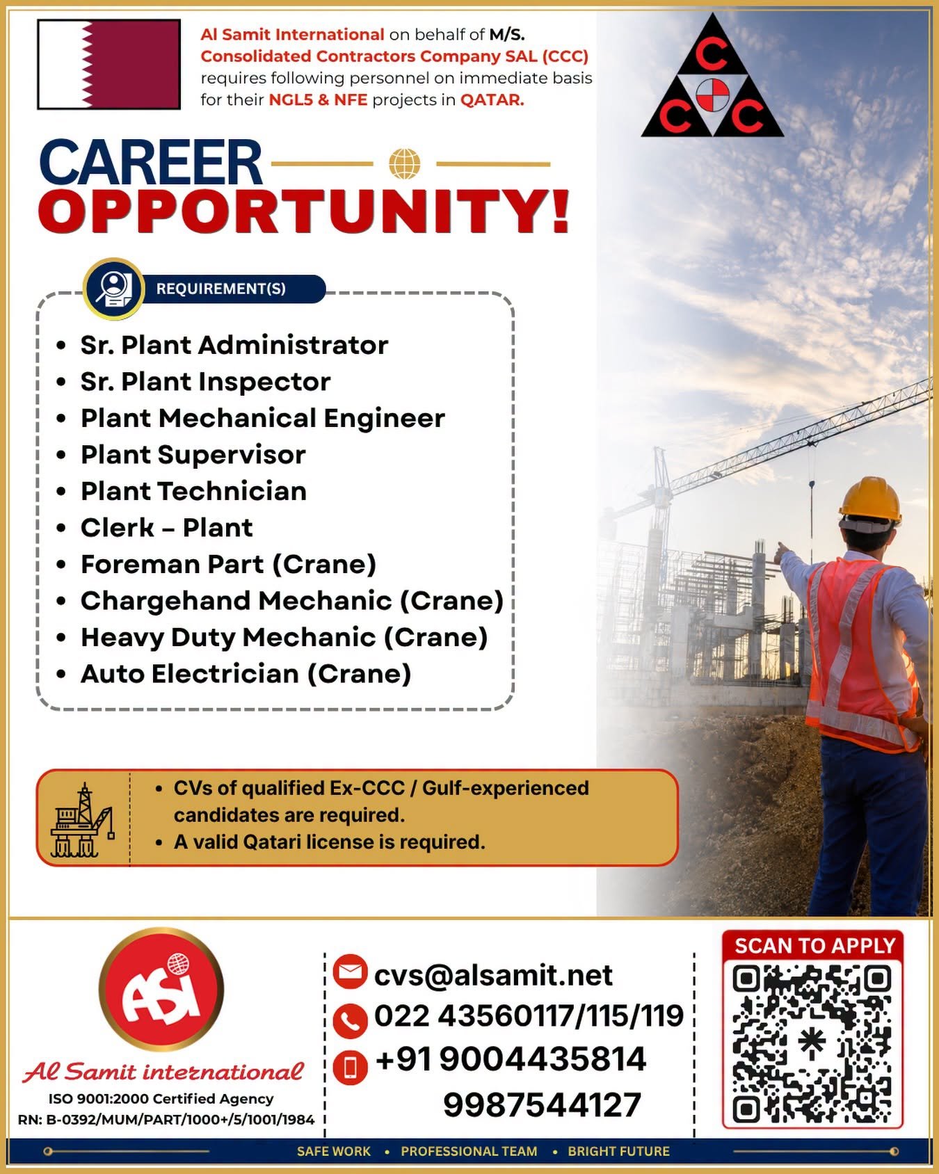 Qatar CCC NGL5 & NFE Project Jobs 2026 – Apply Now