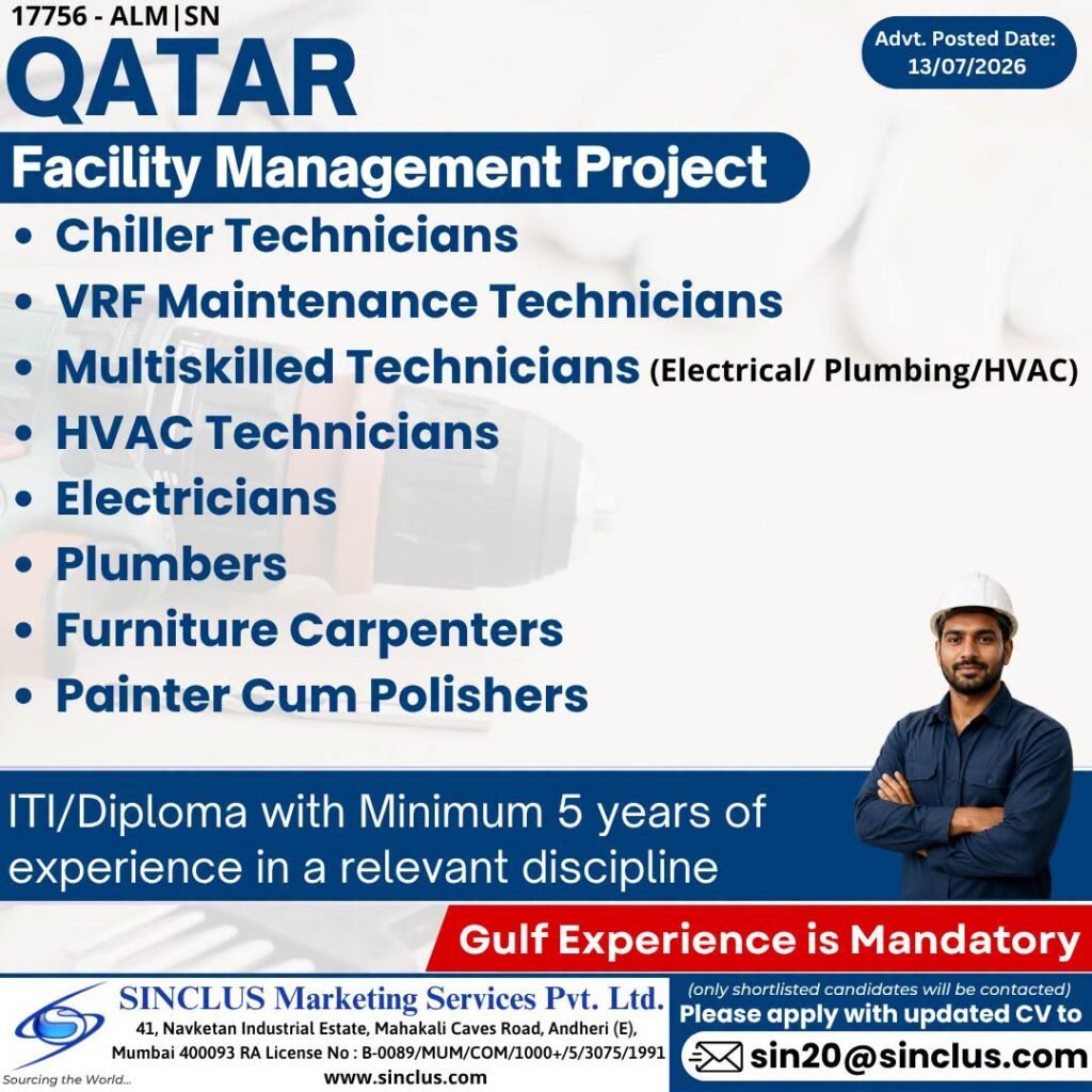 Qatar Facility Management Project Jobs 2026 – Urgent Hiring Qatar Facility Management Project Jobs 2026 – Urgent Hiring