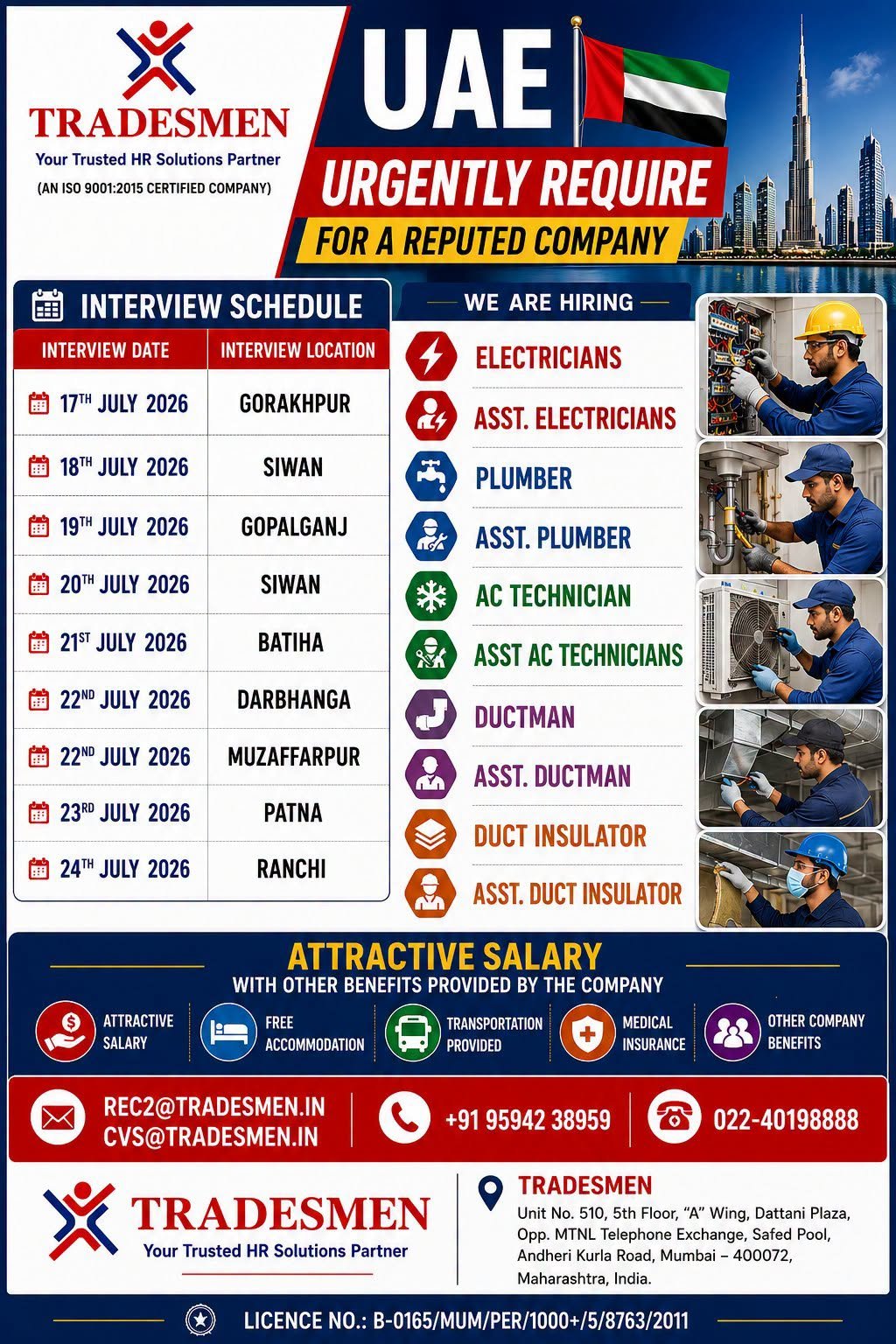 UAE MEP Jobs 2026 | Walk-in Interview