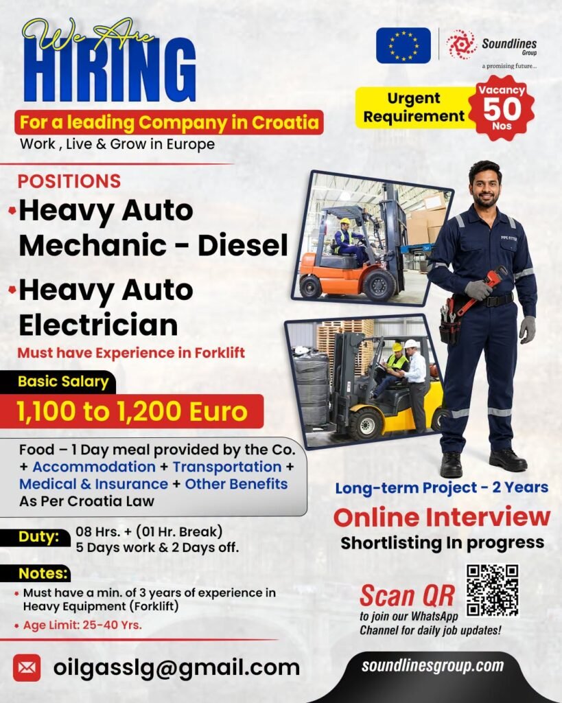 Hiring For a leading Company in Croatia