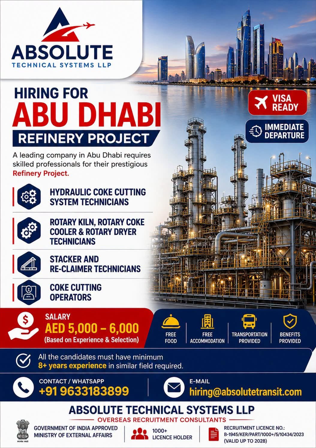 Abu Dhabi Refinery Project Jobs 2026 | Urgent Recruitment
