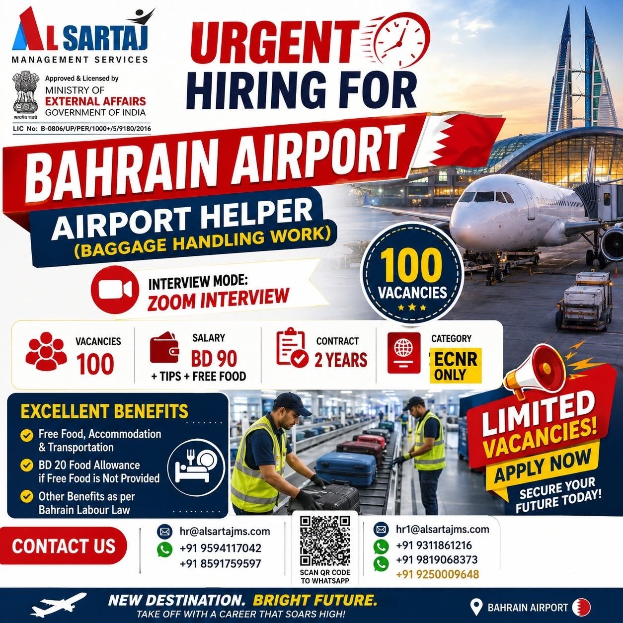 Bahrain Airport Helper Jobs 2026 | 100 Baggage Handling Vacancies | Zoom Interview | Apply Now