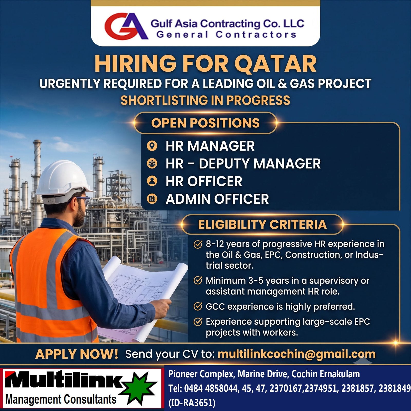 Qatar Oil & Gas Jobs 2026 - Gulf Asia Contracting Co. LLC |  Apply Online