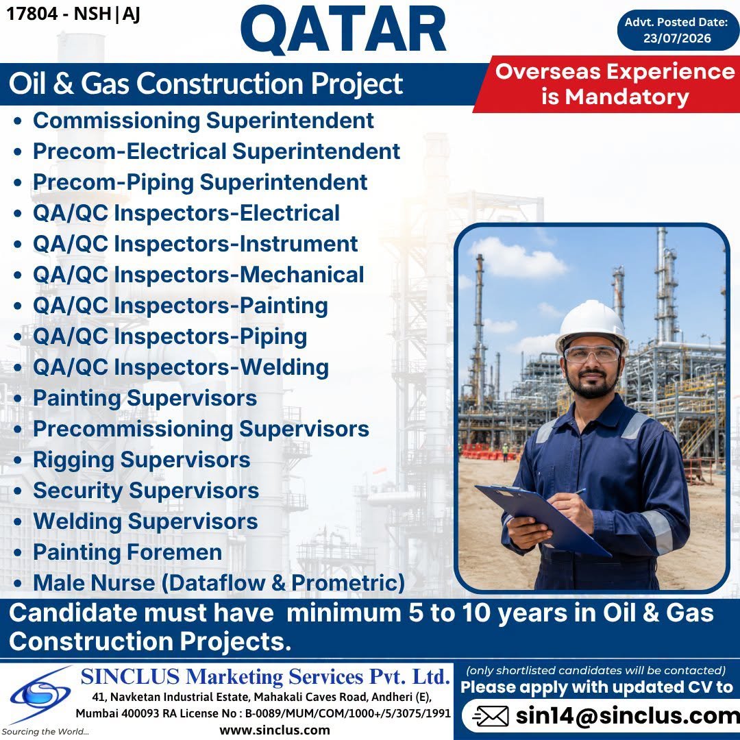 Qatar Oil & Gas Construction Jobs 2026 | Apply Now