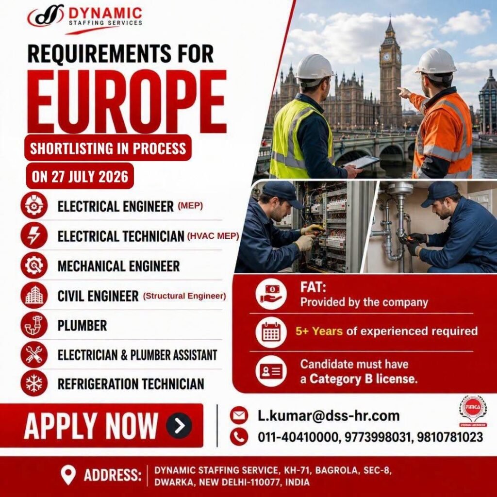 Europe Jobs 2026 | Hiring Engineer | Apply Now