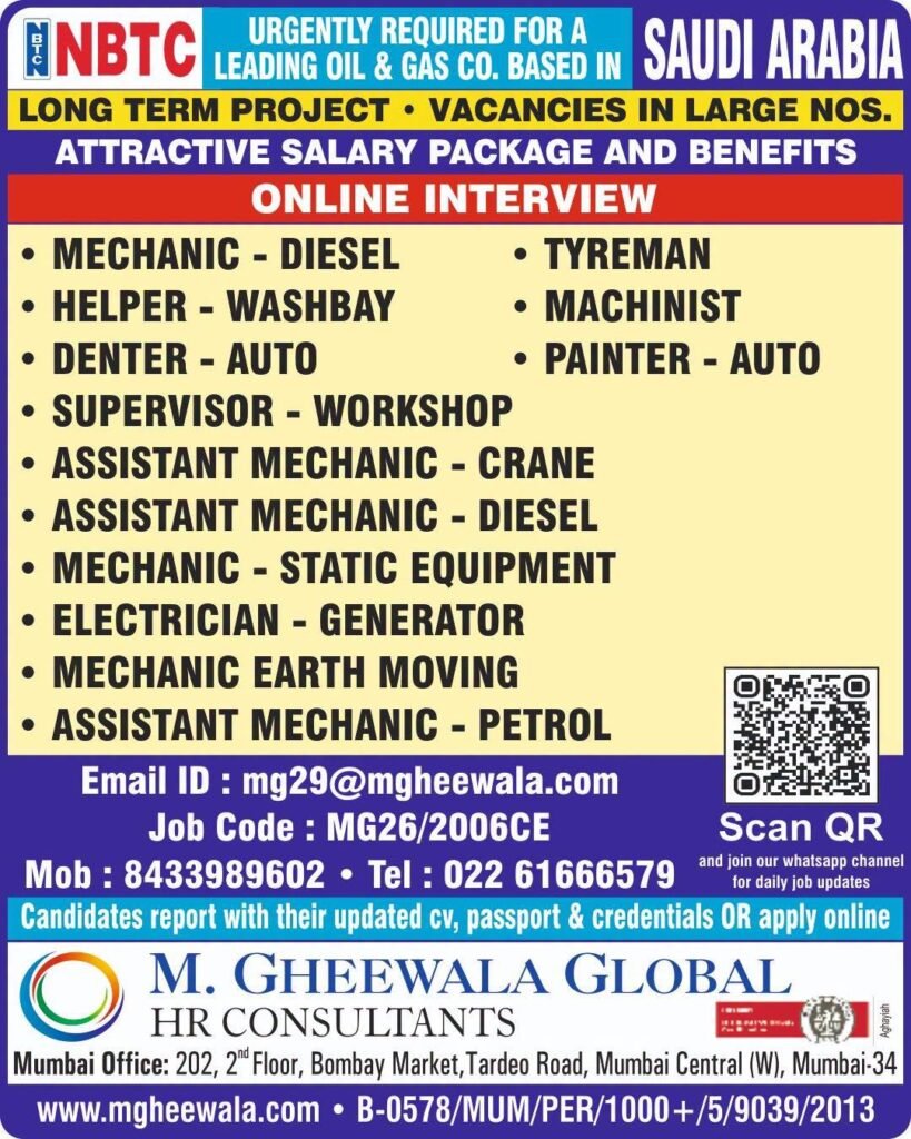 Saudi Arabia Oil & Gas jobs in 2026 | Muliple Vacancies | Online Interview