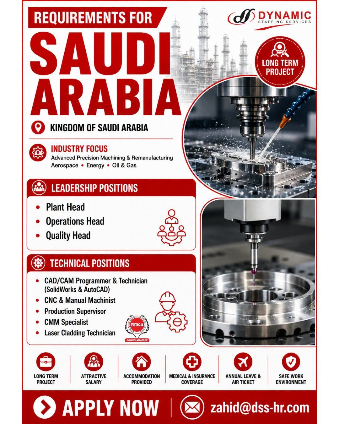 Saudi Arabia Precision Machining Jobs 2026 | Free Recruitment