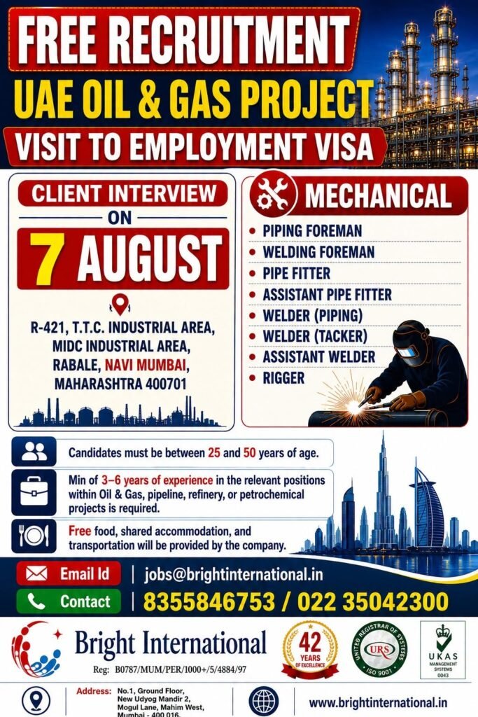 UAE Oil & Gas Jobs 2026 | Free Recruitment | Client Interview