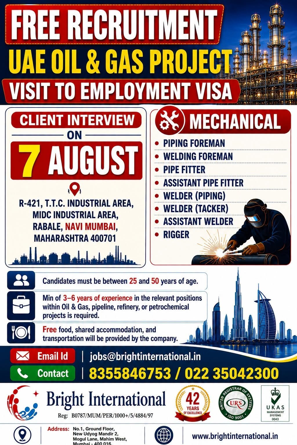 UAE Oil & Gas Jobs 2026 | Free Recruitment | Client Interview