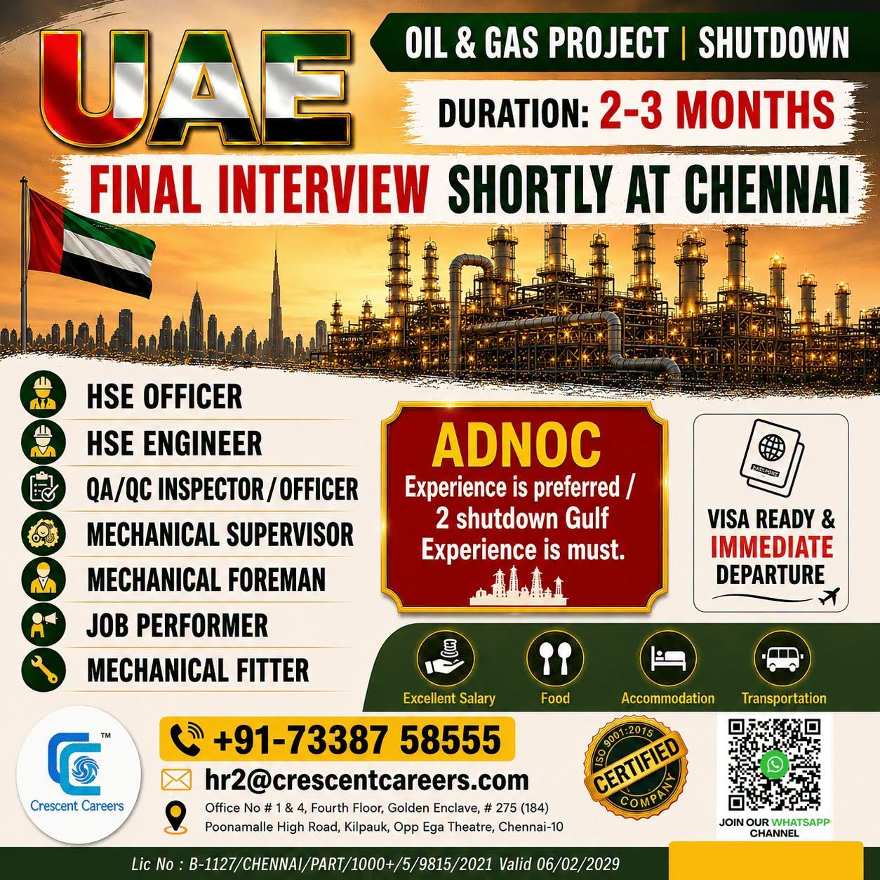 UAE Shutdown Project Jobs 2026 | Multiple Vacancies