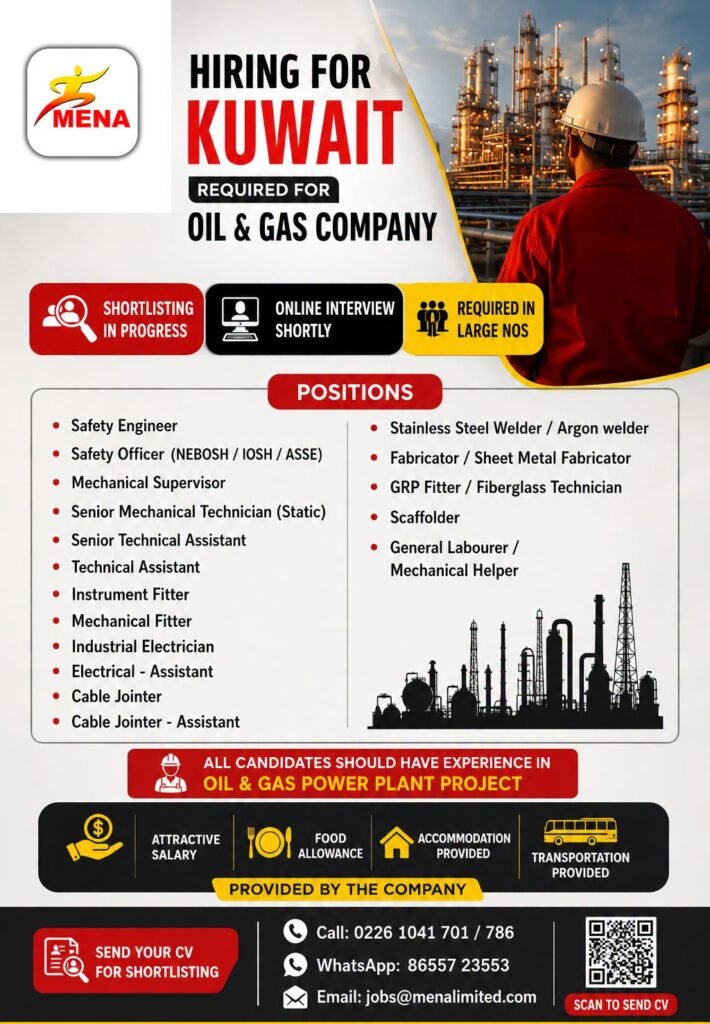 Kuwait Oil & Gas Jobs 2026 | Online Interview