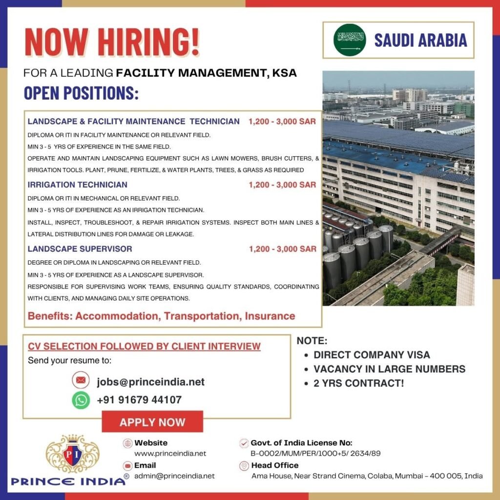 Saudi Arabia Facility Management Jobs 2026 | Apply Now