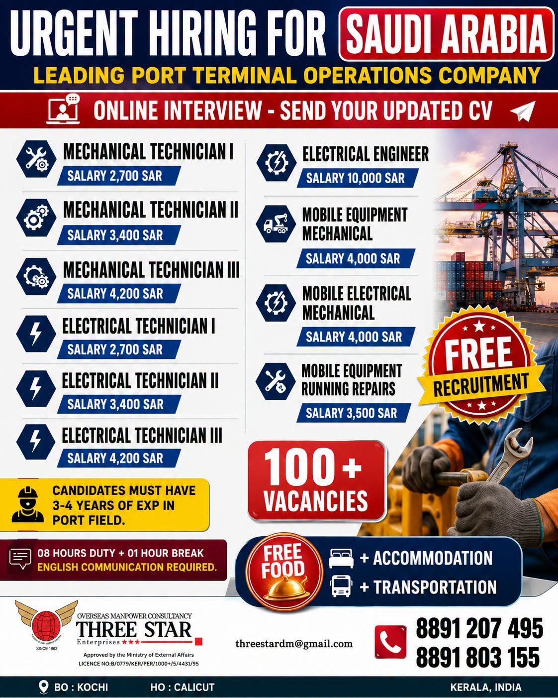 Saudi Arabia - Hiring For Leading Port Terminal Operations Company
