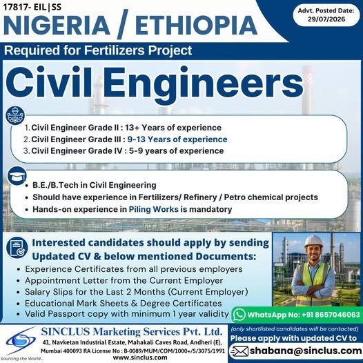 Hiring for NIGERIA & ETHIOPIA