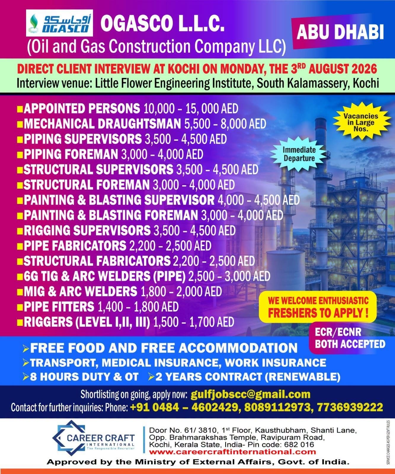 Abu Dhabi OGASCO LLC Jobs 2026 | Oil & Gas Construction Vacancies 