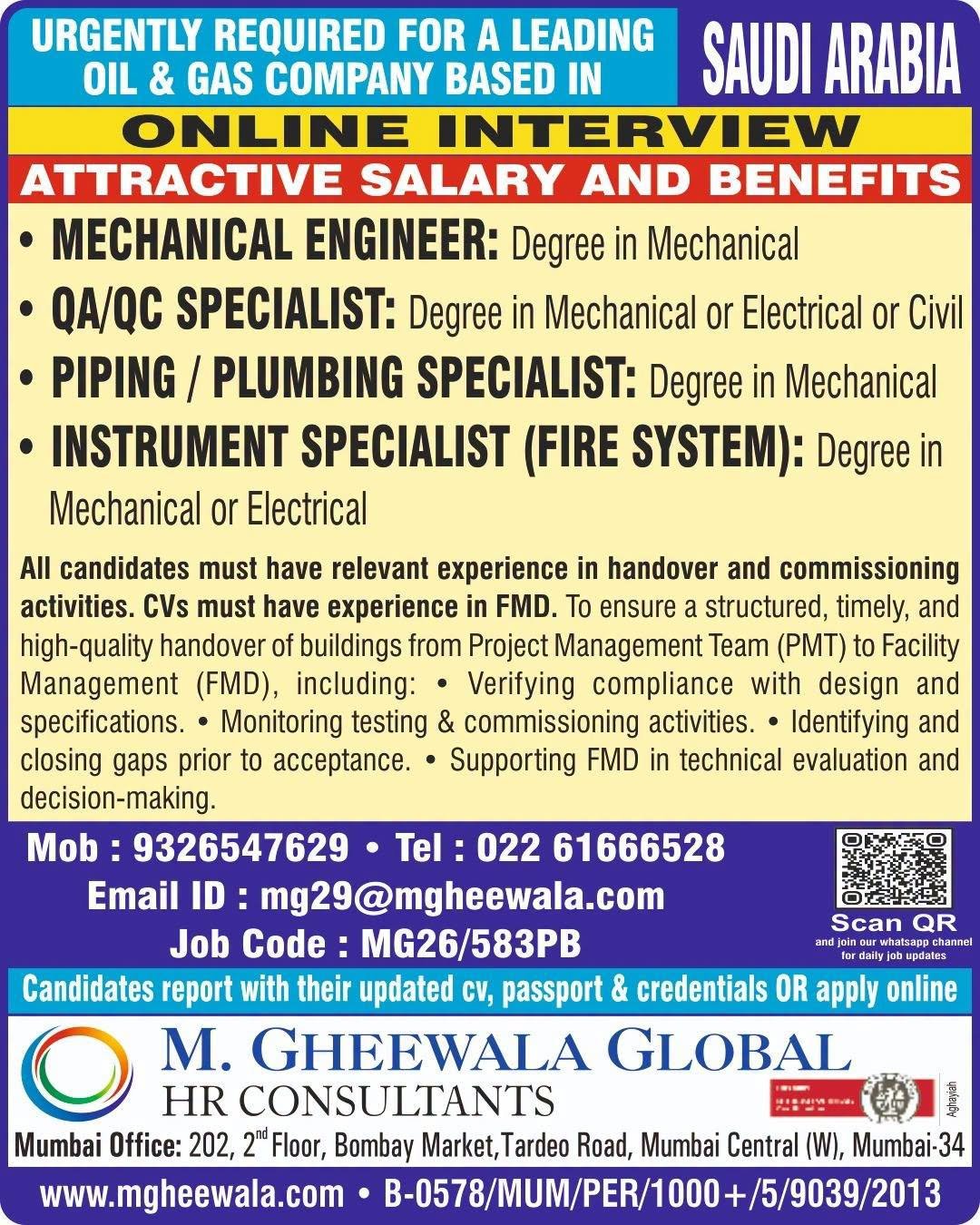 Saudi Arabia Oil & Gas Jobs 2026 | Multiple Vacancies