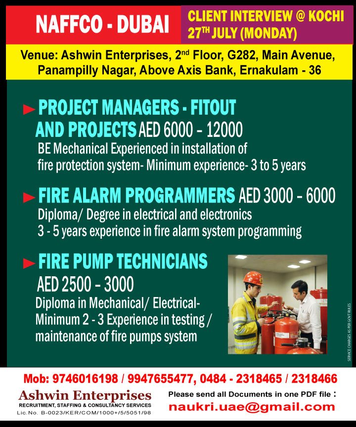 Dubai Fire Protection Jobs 2026 | NAFFCO Dubai Recruitment Dubai Fire Protection Jobs 2026 | NAFFCO Dubai Recruitment