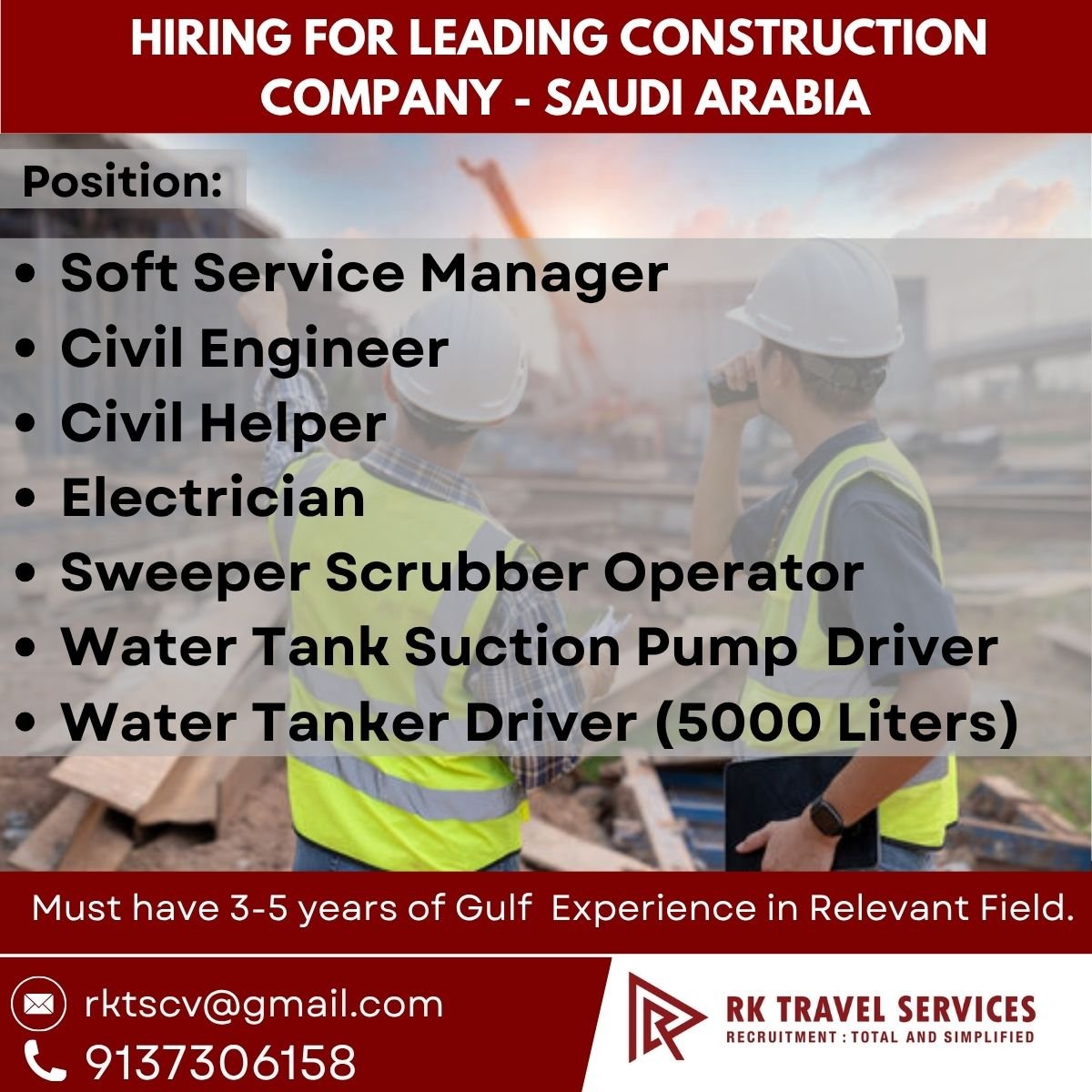 Saudi Arabia Construction Company Jobs 2026 | Apply Now