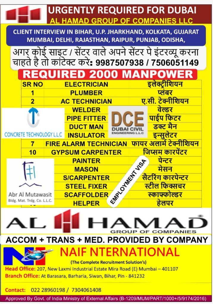 Dubai Jobs 2026 – Hiring For Al Hamad Group of Companies LLC | Apply Now Dubai Jobs 2026 – Hiring For Al Hamad Group of Companies LLC | Apply Now
