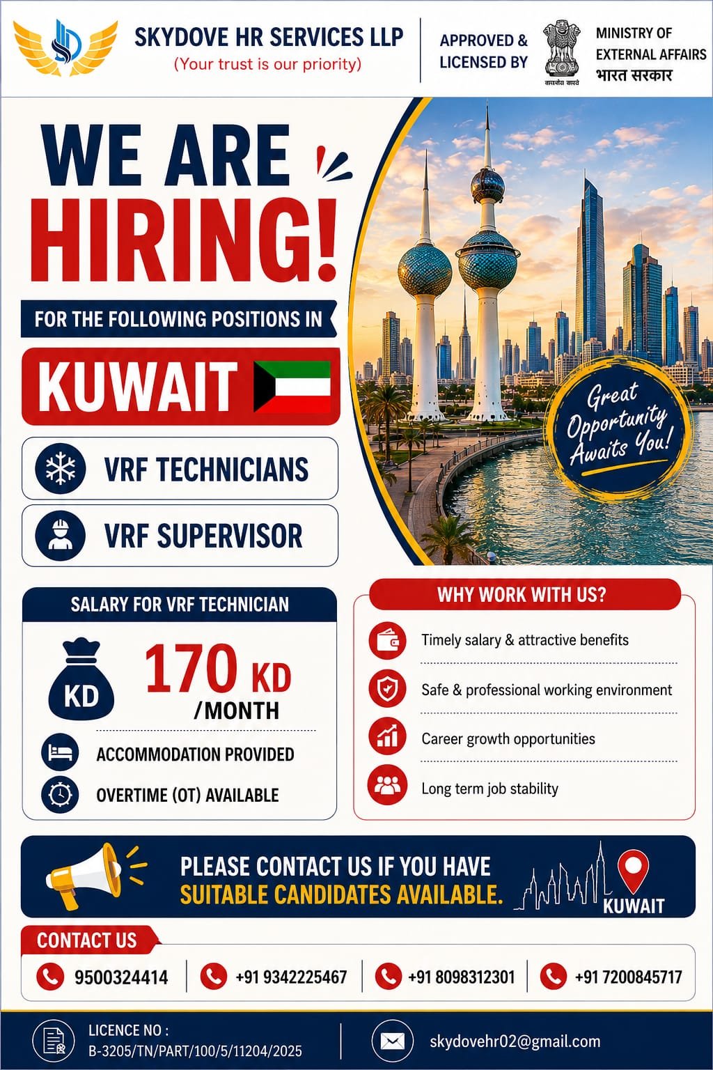Kuwait Jobs 2026 | VRF Technician & VRF Supervisor Vacancies