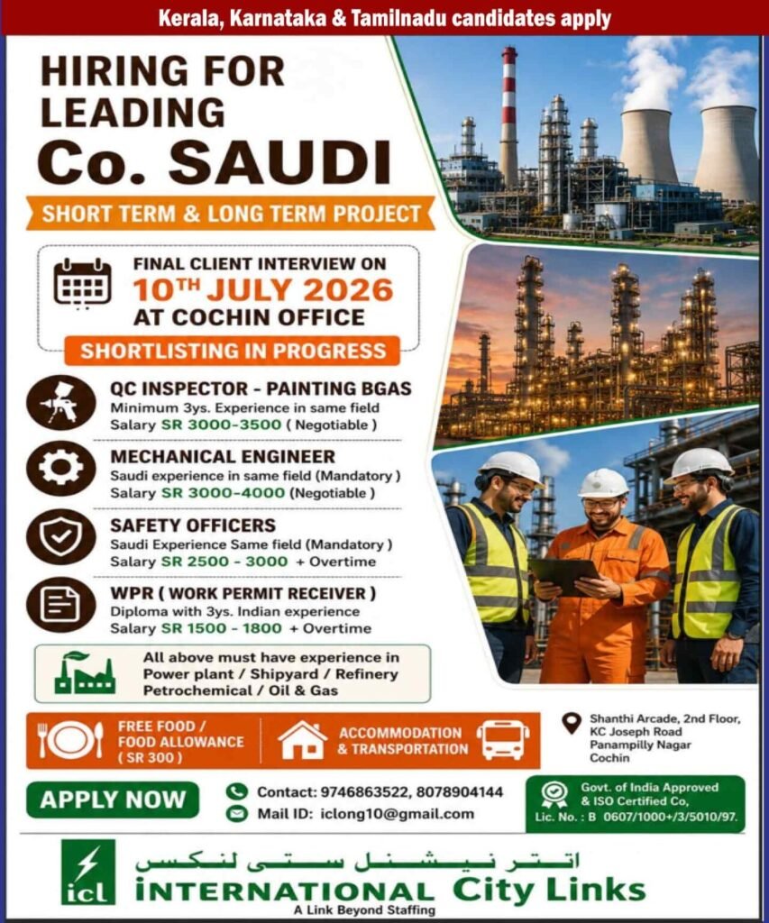Saudi Arabia Oil & Gas Jobs 2026 | Short & Long Term Projects