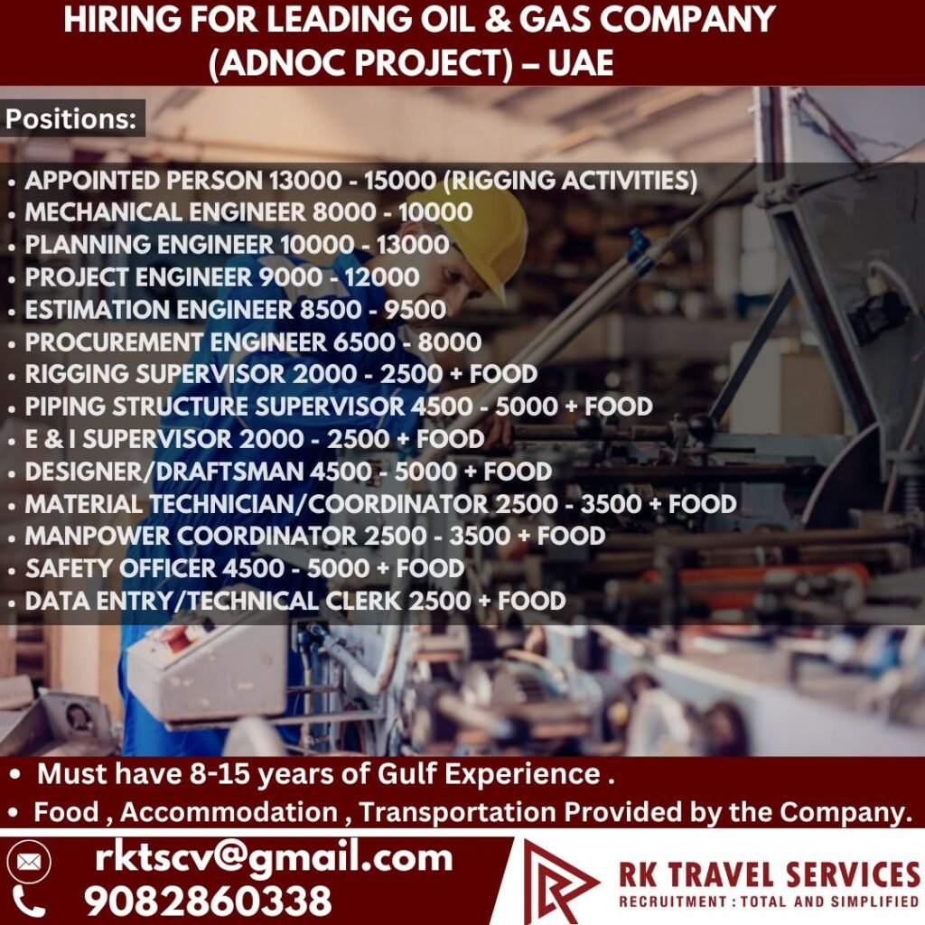 UAE Oil & Gas Jobs 2026 | Muliple Vacancies | Apply Online UAE Oil & Gas Jobs 2026 | Muliple Vacancies | Apply Online
