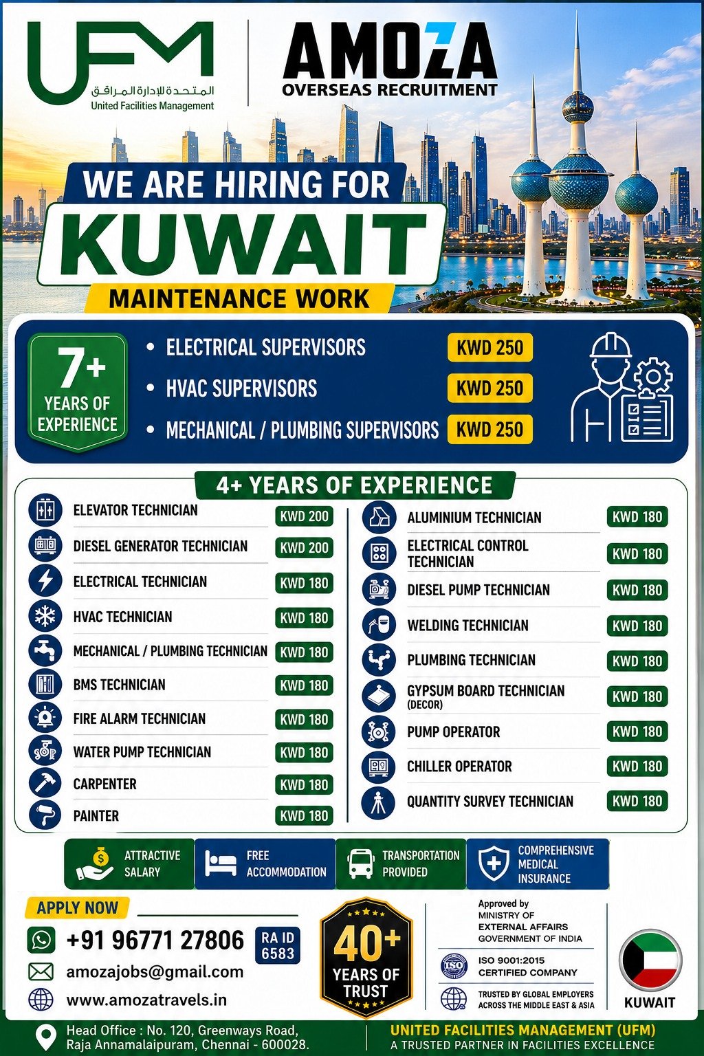 Kuwait UFM Maintenance Jobs 2026 | Multiple Vacancies