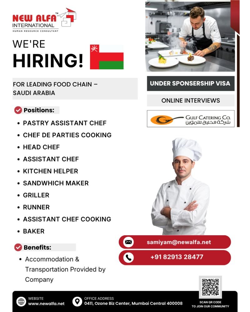 Hiring for Saudi Arabia | Leading Food Chain