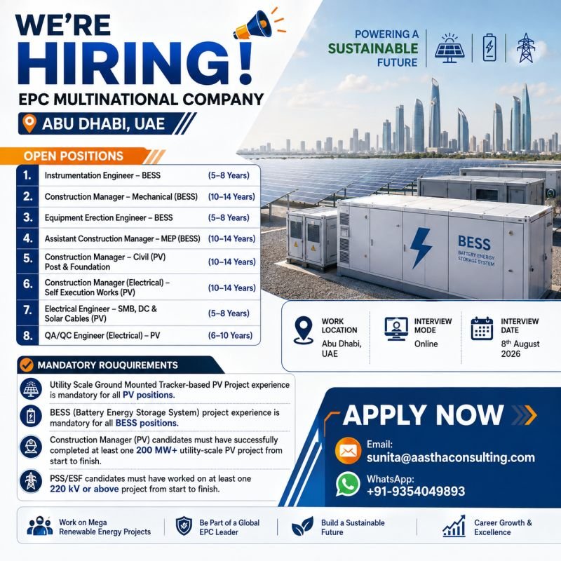 UAE - Hiring for EPC Multinational Company in Abu Dhabi