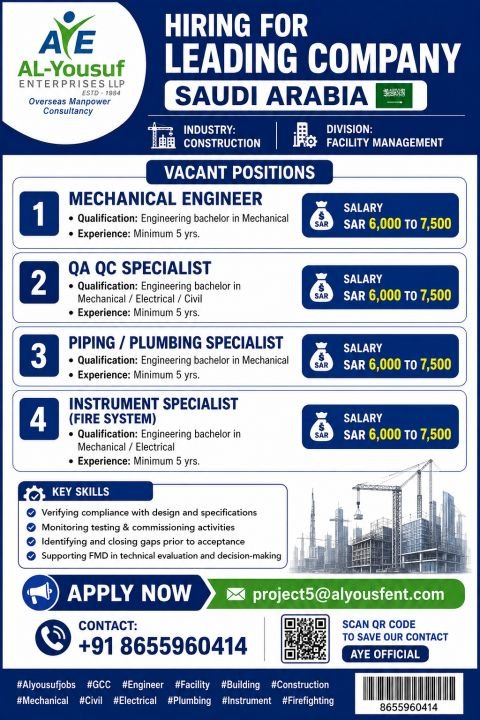 Saudi Arabia Facility Management Jobs 2026 | Apply Now Saudi Arabia Facility Management Jobs 2026 | Apply Now