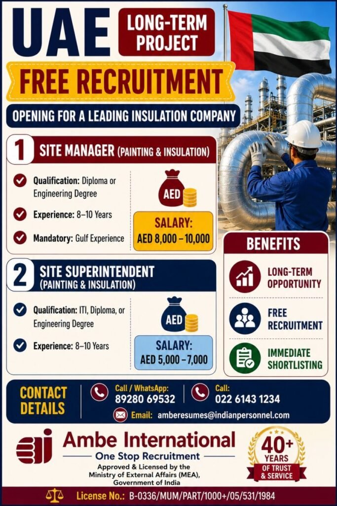 UAE Hiring | Long-Term Project | FREE Recruitment