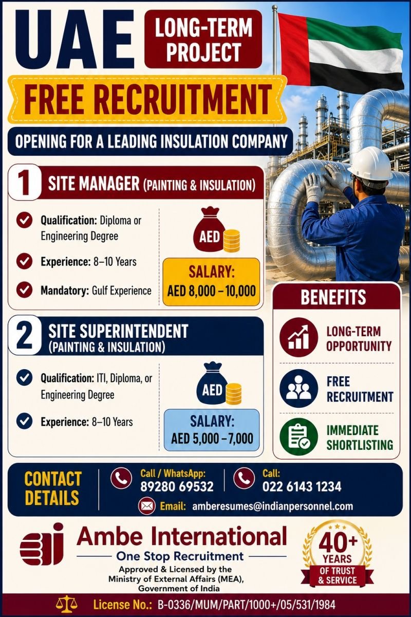 UAE Hiring | Long-Term Project | FREE Recruitment